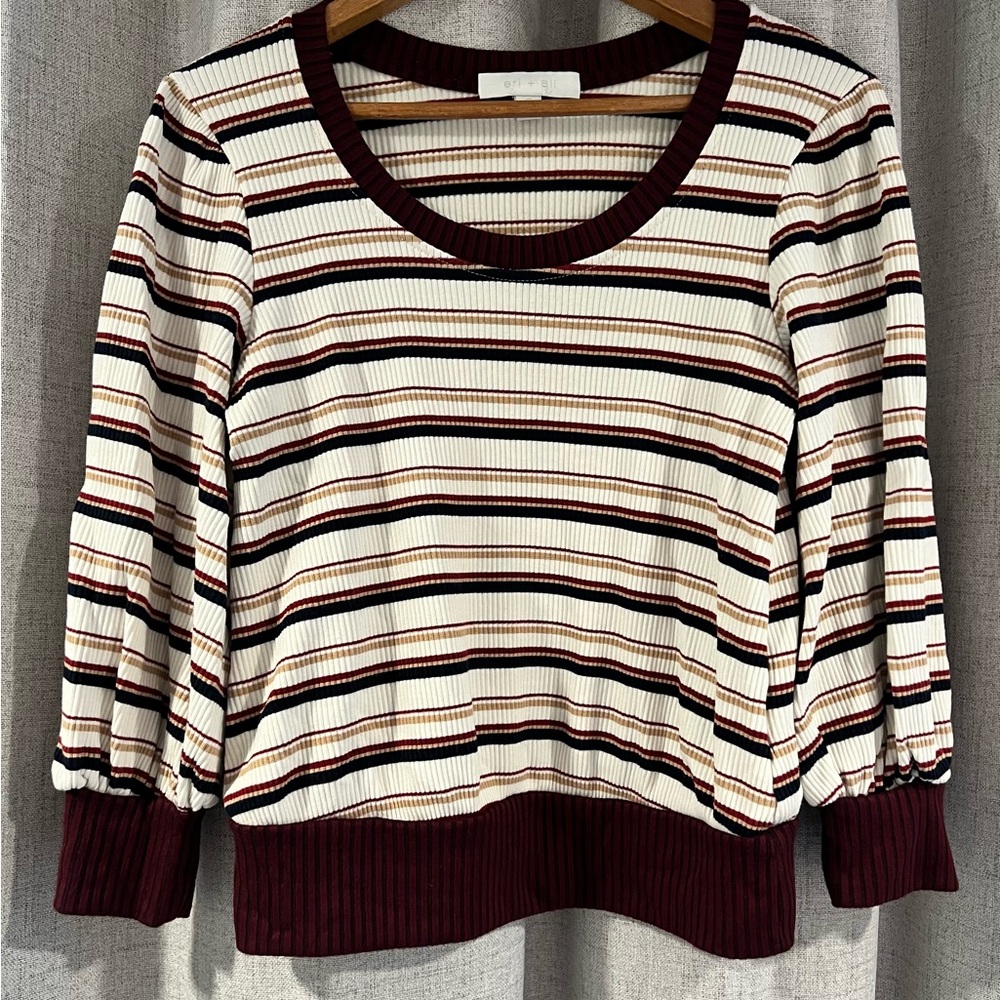 Striped Ribbed Women's Top